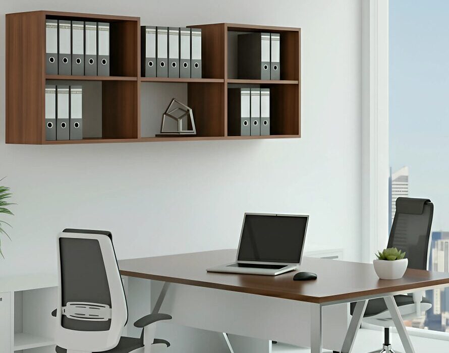 Irodabútor kis helyre - ha kevés a hely, függőlegesen is nyerhetünk teret