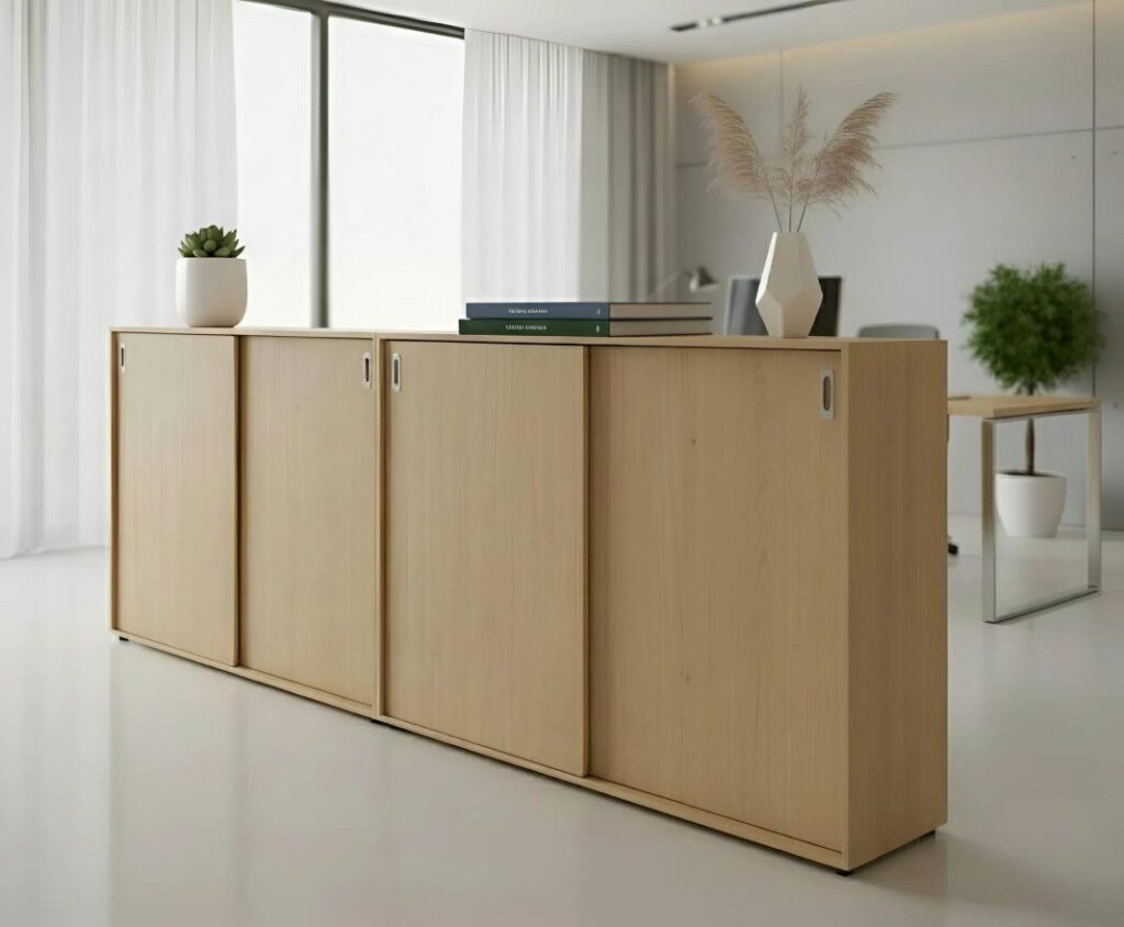 Irodai szekrények és tárolás – 6+1 tipp, hogyan maradjon rendezett az iroda! 2 Irodai szekrények tömör hátfallal