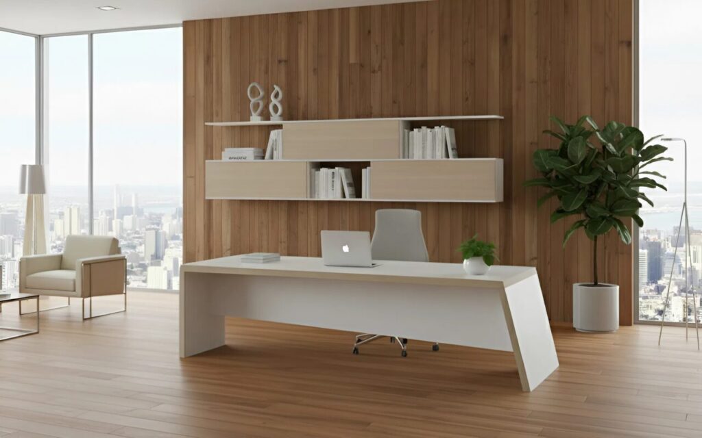 Vezetői irodabútor döntött lábbal