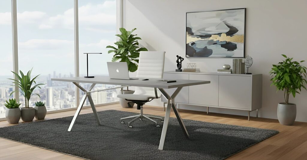 Elegáns iroda visszafogott dekorációval