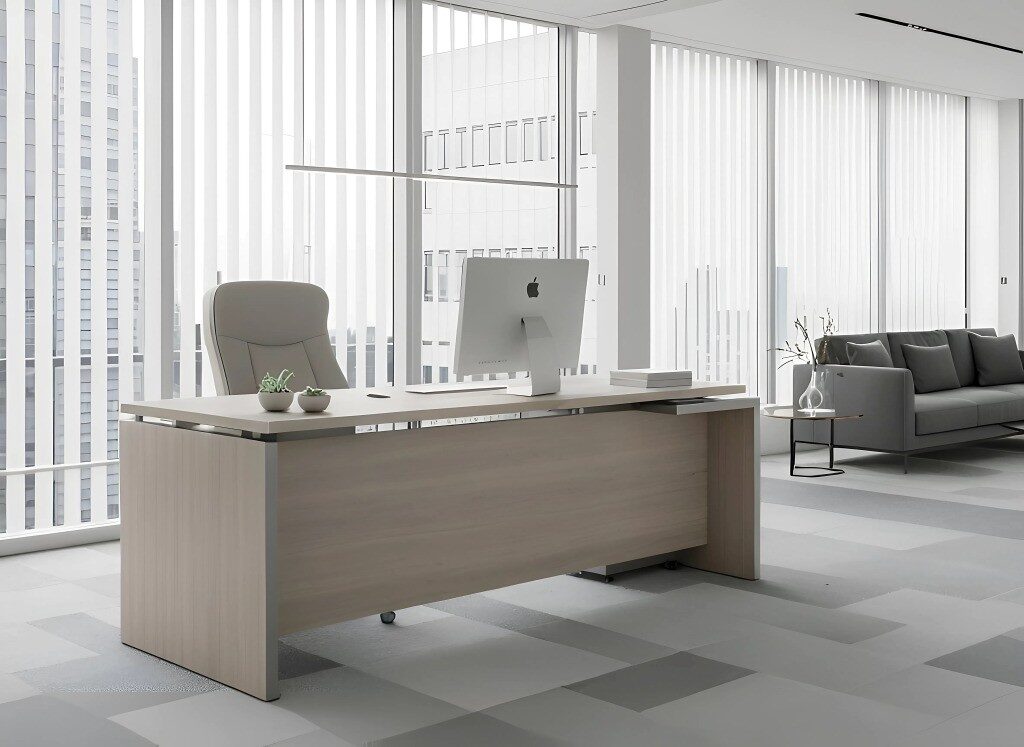 Exkluzív vezetői irodabútor választási segédlet – 7 kérdés, amelyet érdemes végiggondolni 5 Exkluzív vezetői irodabútor világos tölgy színben