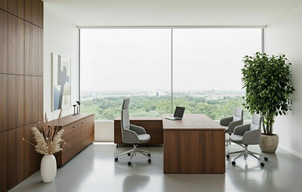 Ergonomikus főnöki iroda hosszú munkanapokra