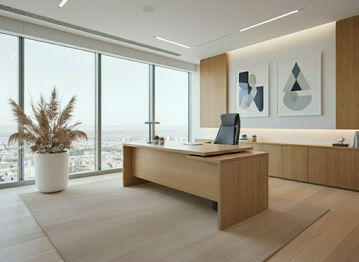 Laminált és furnérozott vezetői íróasztal összehasonlítása vezetői irodában