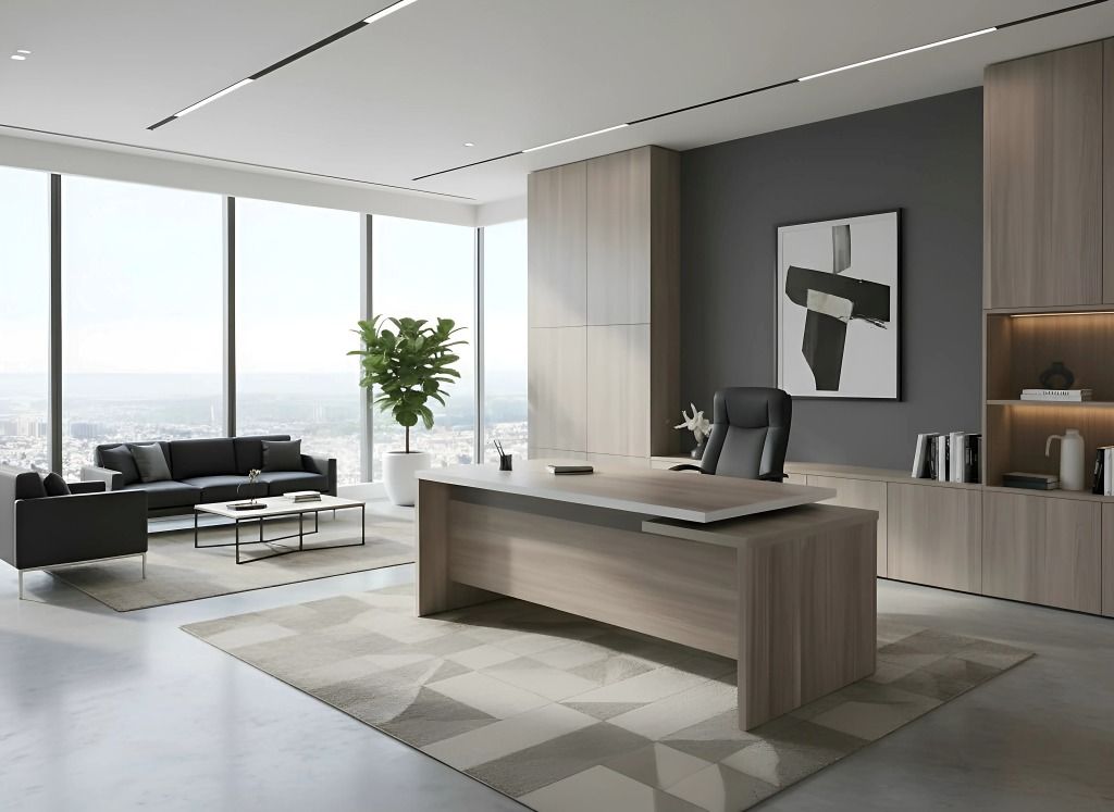 Tartós vezetői íróasztal anyag intenzív napi használatra kialakított irodában