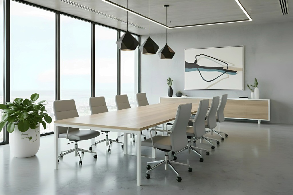 Téglalap alakú vezetői tárgyalóasztal