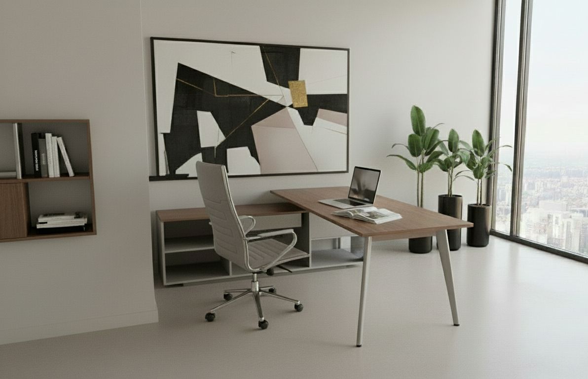 Ideális magasságú vezetői íróasztal ergonomikus kialakítással