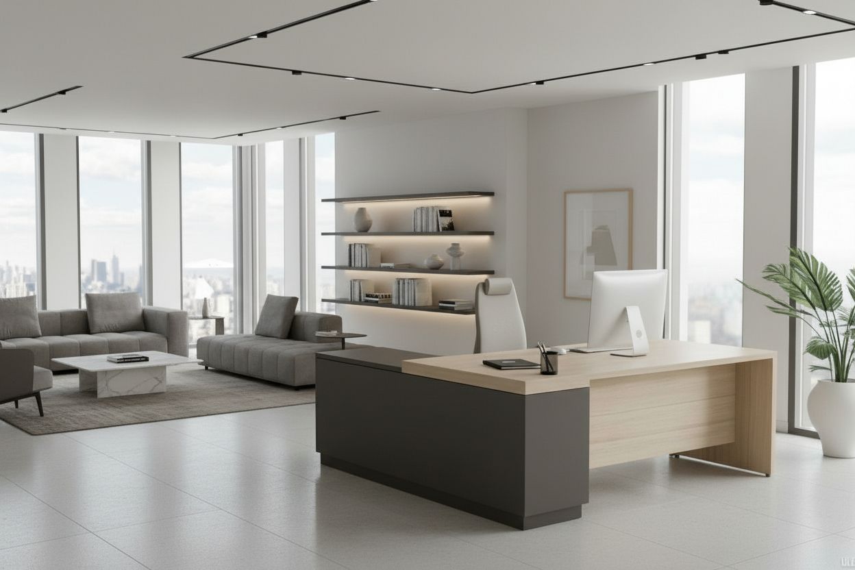Vezetői íróasztal mint stratégiai döntési eszköz egy modern vezetői irodában