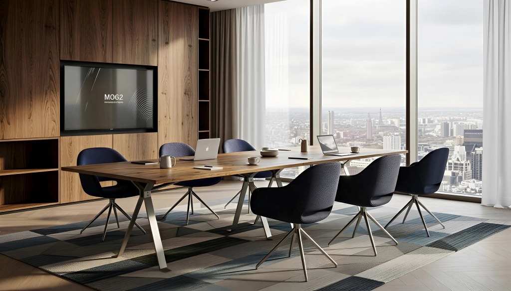 Vezetői tárgyalóasztal döntési helyzetekhez a vezetői irodában